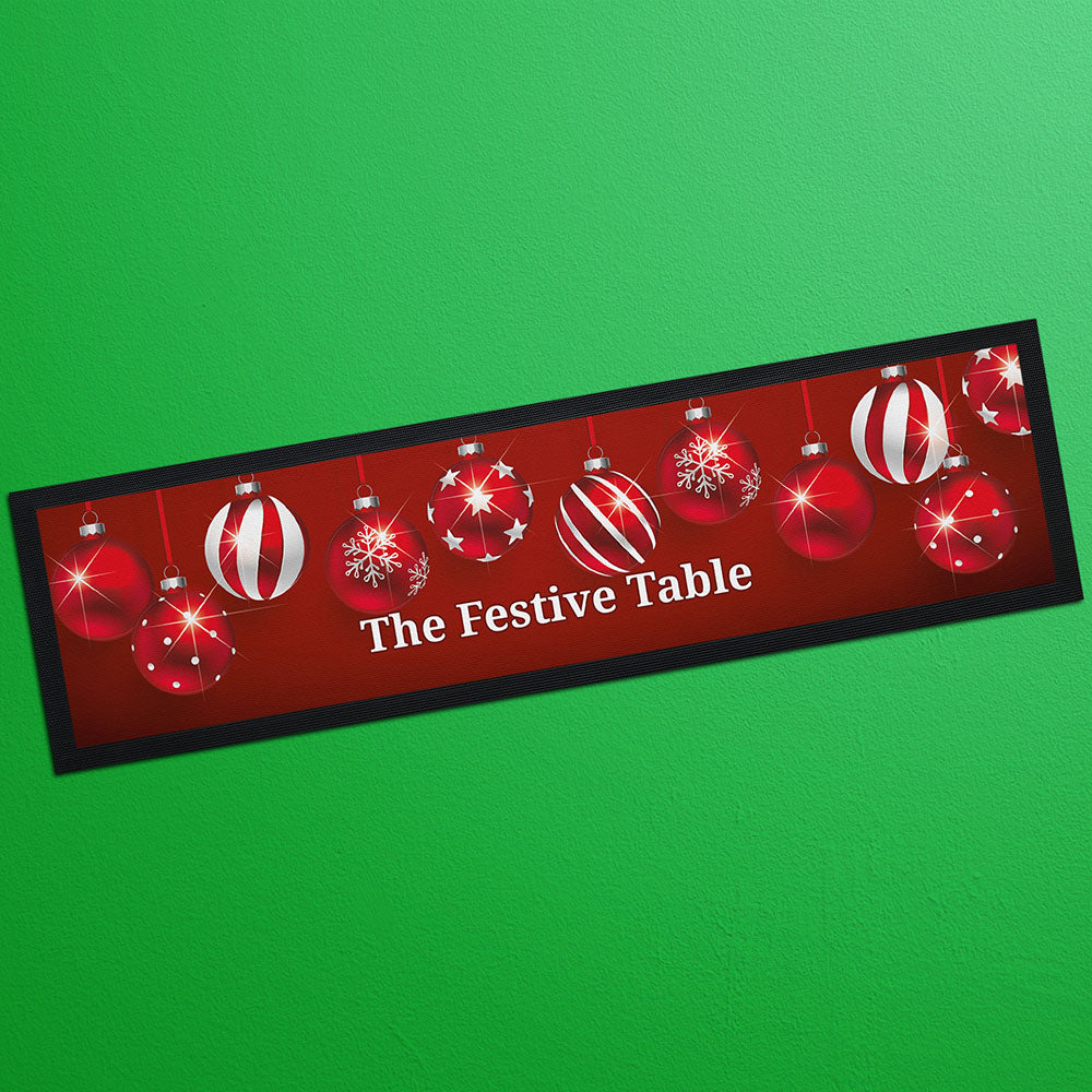 Christmas Baubles Bar Mat